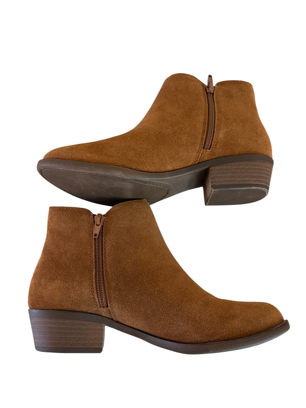 Kenzie Gazelle Ankle Boots Suede Leather Block Heel Brown Size 9 - Picture 5 of 7